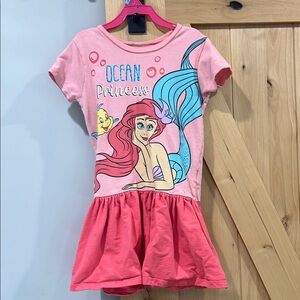 Pink Ariel Ocean Princess Dress with Flounder 100% cotton
